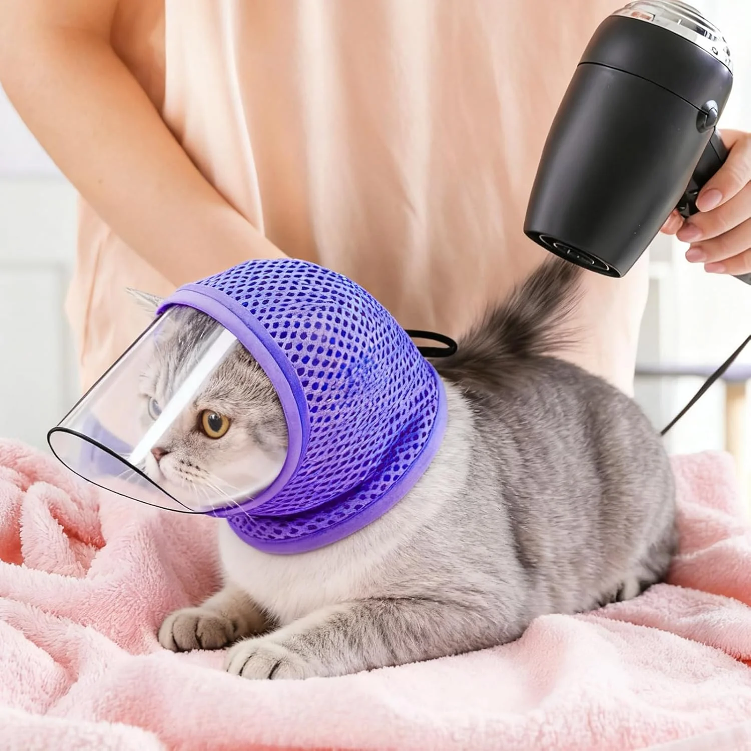 پوزه بند گربه برای کوتاه کردن ناخن - لوازم حیوانات خانگی ضد گاز گرفتن نرم و قابل تنفس - پوشش سر پوزه بند آرایش گربه | برای مهار، جلوگیری از گاز گرفتن، جویدن، خراشیدن، کوتاه کردن ناخن حیوانات خانگی، لباس