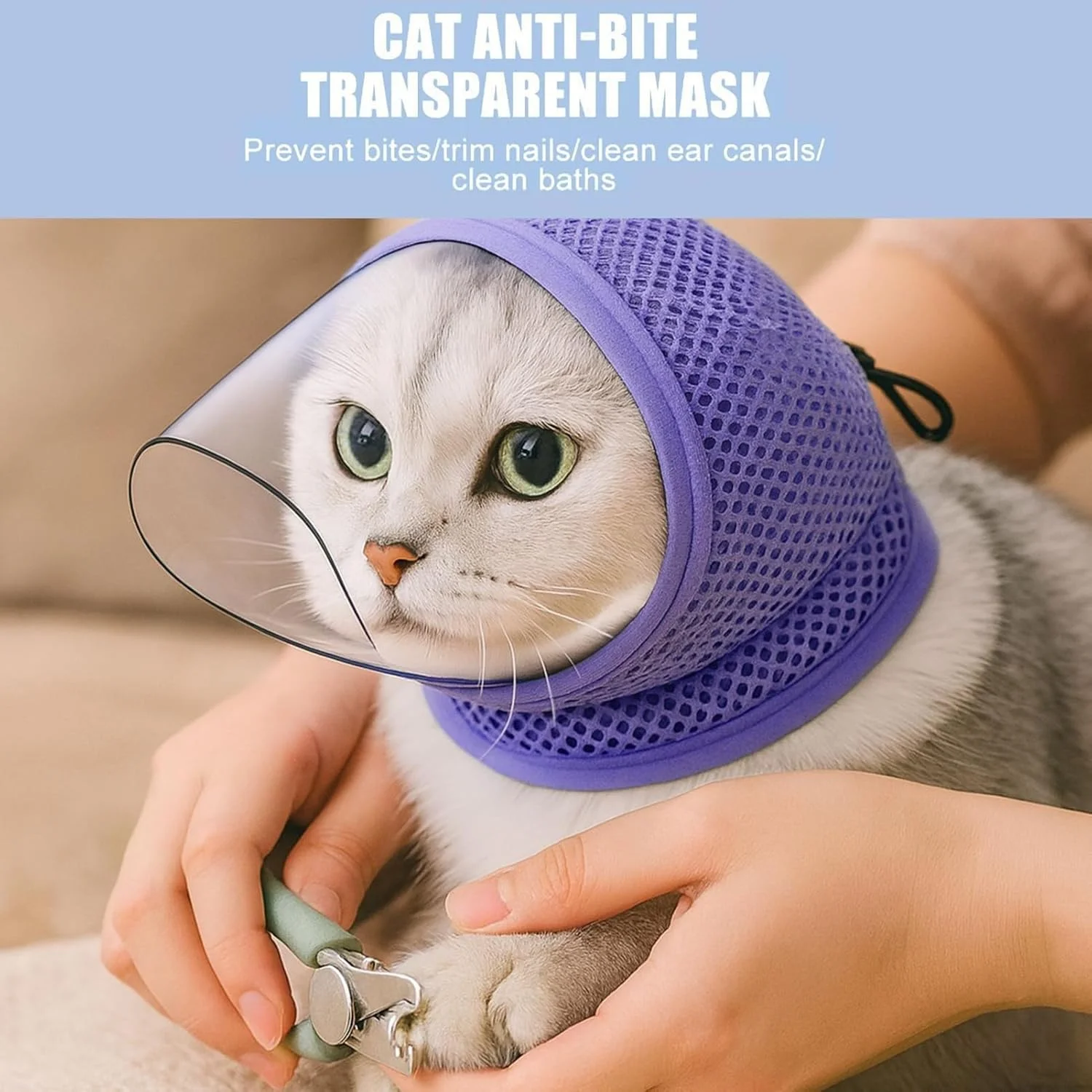 پوزه بند گربه برای نظافت - لوازم تنفسی نرم ضد گاز گرفتن حیوانات خانگی | پوشش صورت گربه برای نظافت، برای لباس های حیوانات خانگی خانگی محافظت از پیرایش ناخن مهار جویدن گاز گرفتن