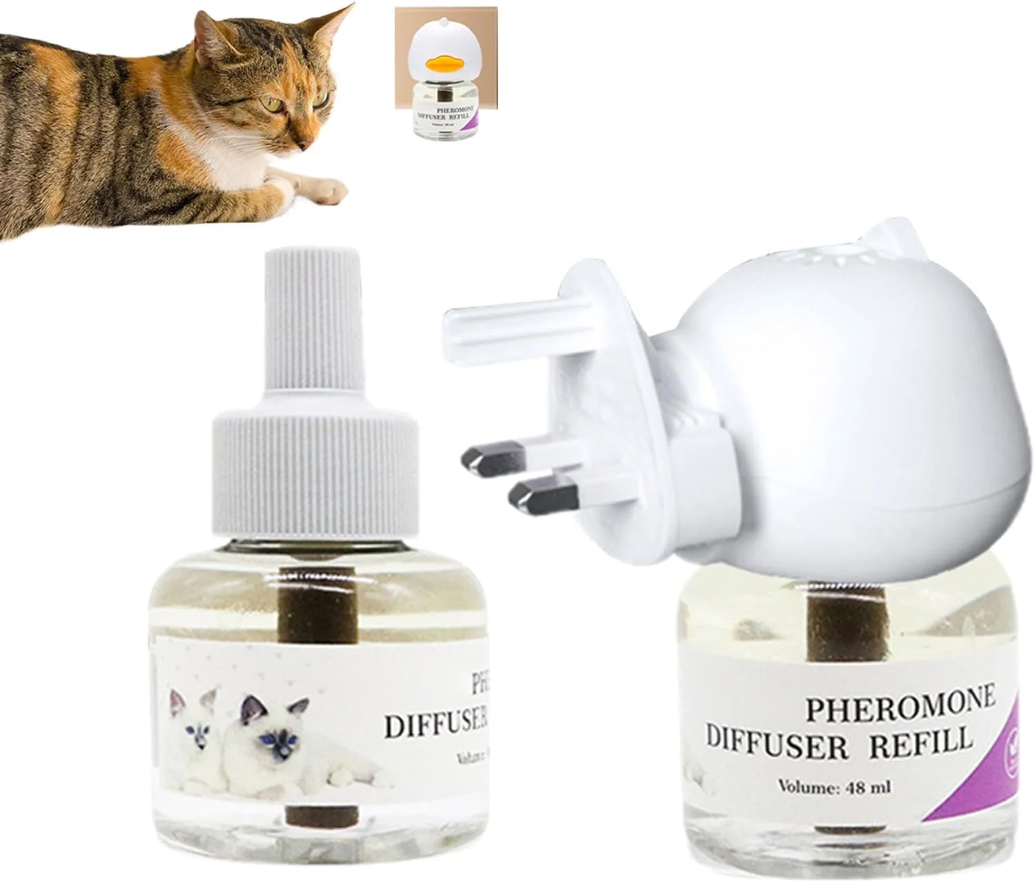 پخش کننده آرامش بخش گربه، پخش کننده فرمون آرامش بخش برای گربه ها - لوازم آسایش بی صدا، مناسب برای مسافرت، جلوگیری از علامت گذاری بچه گربه در محیط داخلی