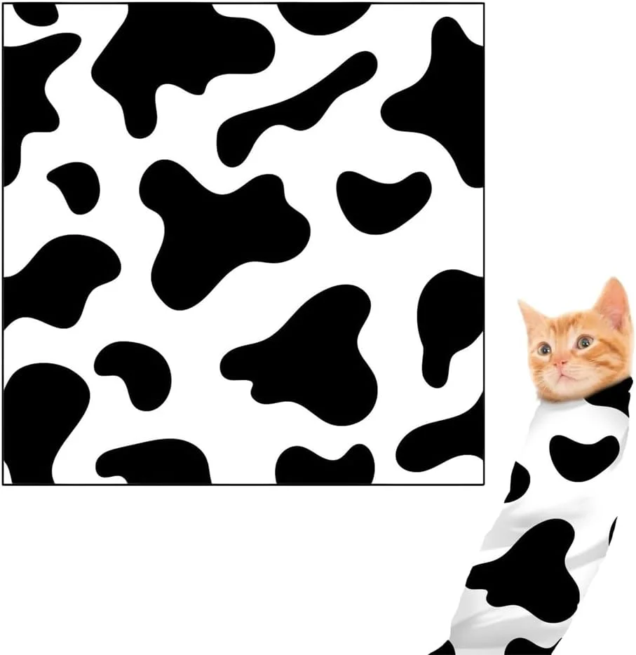 روپوش نظافت گربه، AZONEE، 50 * 50 سانتی متر، روپوش چند منظوره خود چسب، ضد گاز گرفتن و ضد خراش برای گربه ها، روپوش آرامش بخش ضد فرار برای دارو، کوتاه کردن ناخن، تمیز کردن (مشکی)