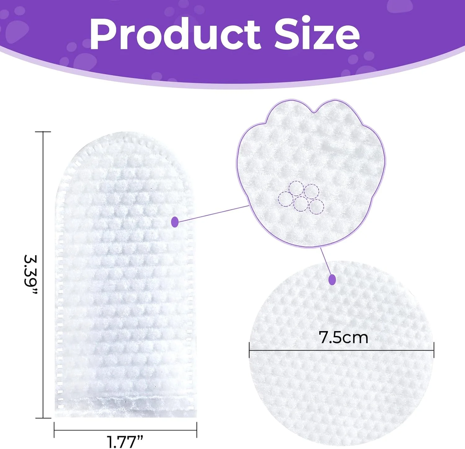 دستمال مرطوب انگشتی تمیز کننده دندان سگ و گربه MeCids، بسته 60 عددی، ابزار تمیز کردن دندان حیوانات خانگی، مناسب برای سگ های کوچک و گربه ها