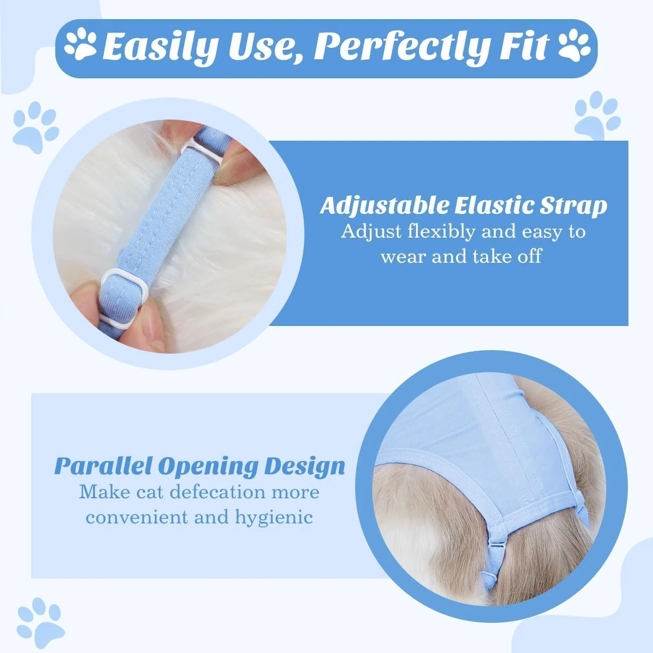 لباس ریکاوری جراحی گربه NALACAL برای گربه ماده، پیراهن ریکاوری جراحی تنفسی برای زخم های شکمی بیماری های پوستی بعد از جراحی، لباس یکسره بچه گربه با پارچه نرم، جایگزین E-Collar برای گربه ها، آبی M