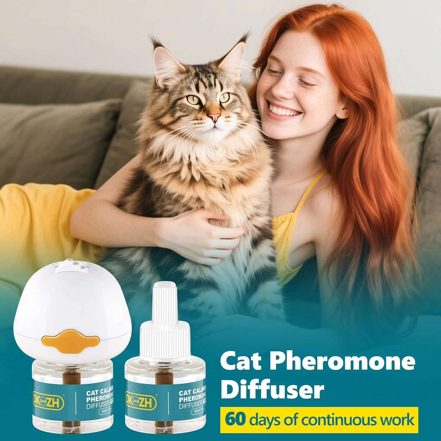 مایع جایگزین پخش کننده آرامبخش گربه، بسته 2 عددی، به طور موثر استرس و اضطراب را کاهش می دهد، پرخاشگری، اسپری کردن و چنگ زدن را کم می کند، آرامش بخش، 48 میلی لیتر (A)