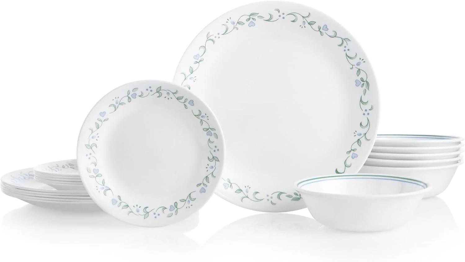 سرویس غذاخوری 18 پارچه مقاوم در برابر لب پر شدن Corelle، مجموعه کلاسیک، مناسب برای 6 نفر مدل 1122070