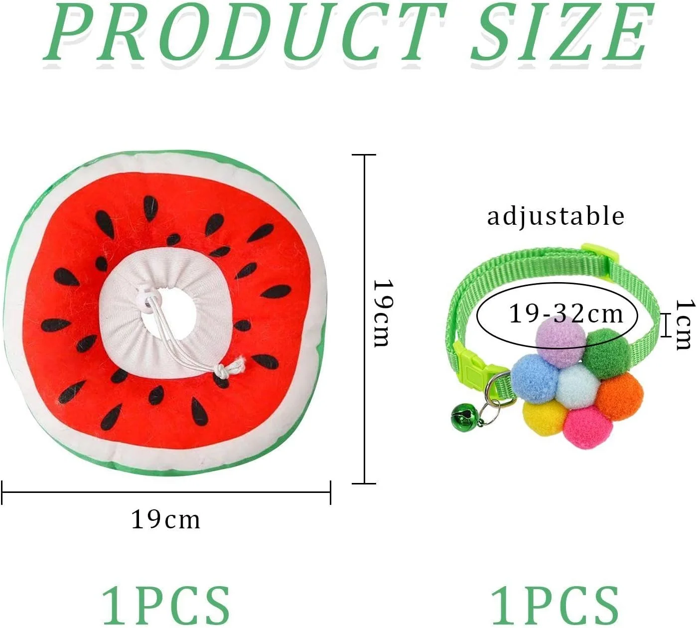 یک عدد حلقه ضد لیس هندوانه ای و یک عدد قلاده، قلاده خلاقانه و زیبا، لوازم گربه، قلاده قابل تنظیم