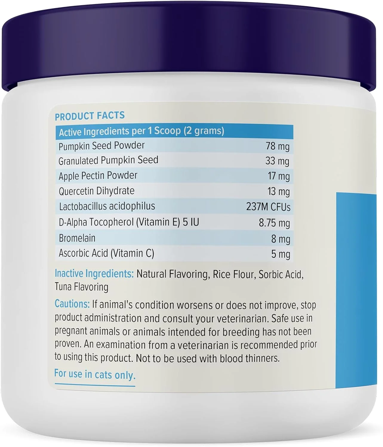 پودر مکمل فیبر پروبیوتیک روزانه Vetnique Glandex برای گربه ها با آنزیم گوارشی، پروبیوتیک ها و کدو تنبل، توصیه شده توسط دامپزشکان برای روده های سالم (113 گرم، پودر غدد - ماهی تن)