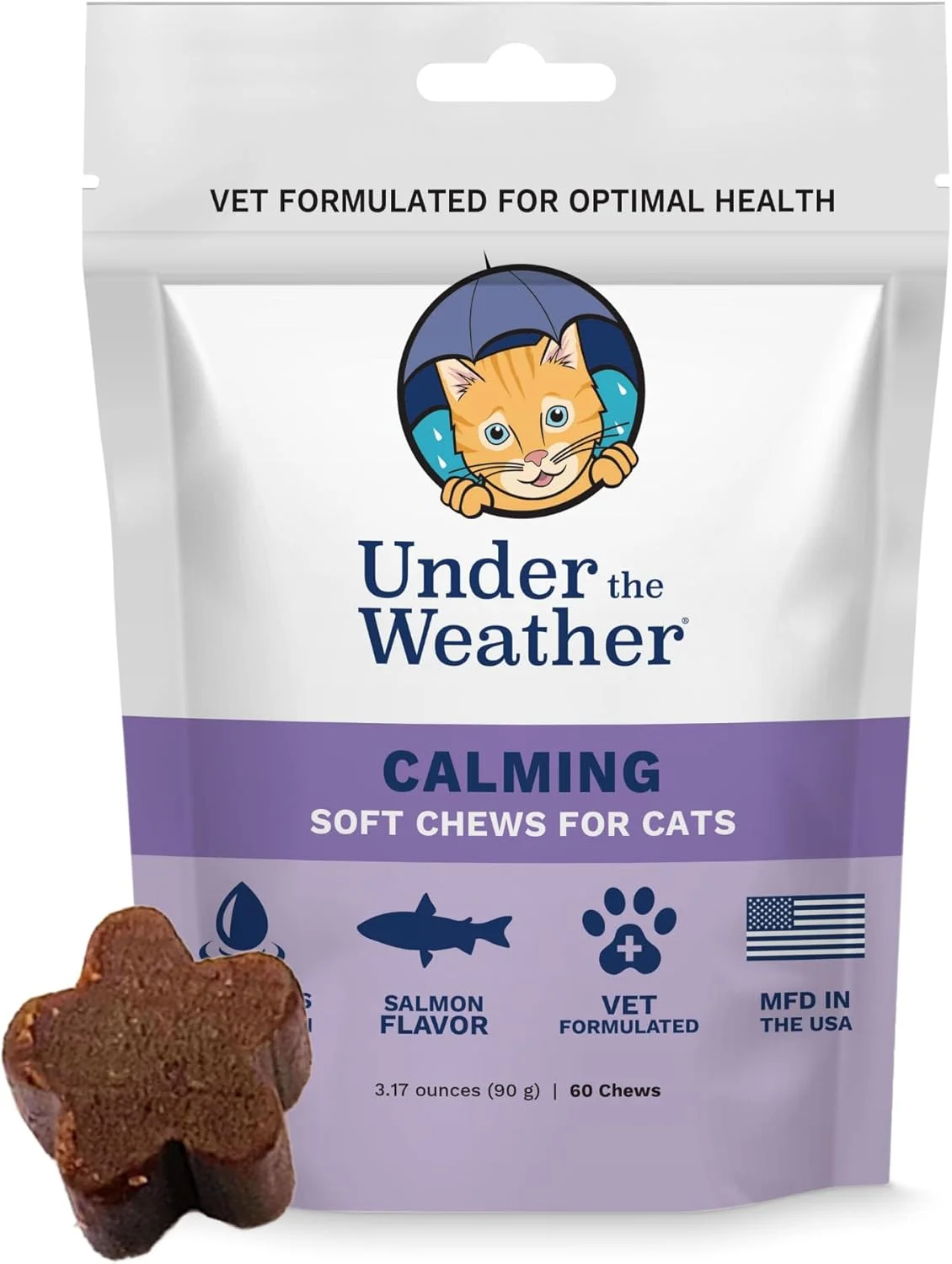 تشویقی آرام‌بخش طبیعی حیوانات خانگی برای گربه‌ها | کمک به حفظ آرامش در شرایط استرس‌زا | 60 عدد تشویقی نرم ستاره‌ای شکل