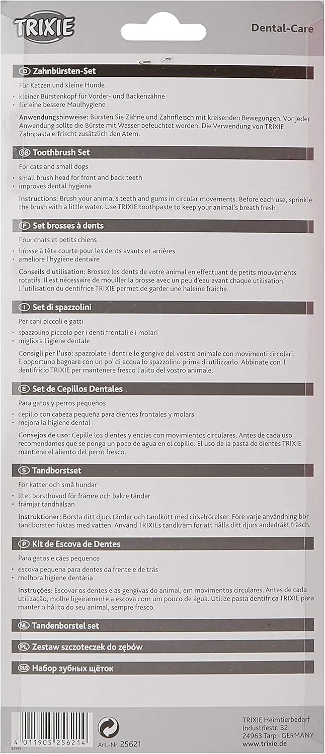 ست مسواک تریکسی برای گربه ها و سگ های کوچک، ۴ عددی