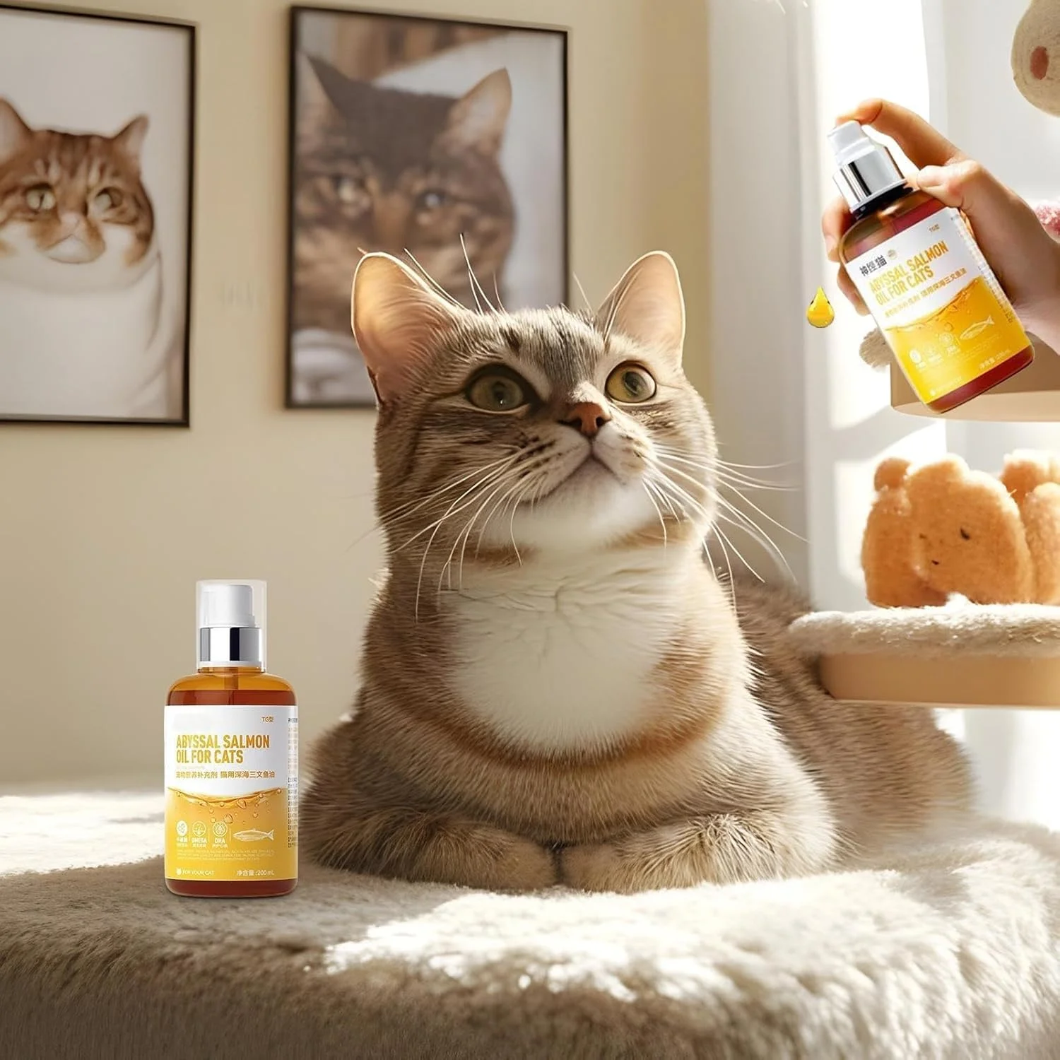 روغن ماهی سالمون برای گربه ها | مکمل غذایی مایع 200 میلی لیتری | مکمل های غذایی سگ کاملا طبیعی و قوی برای تحرک مفاصل، شرایط پوستی و سلامتی روزانه