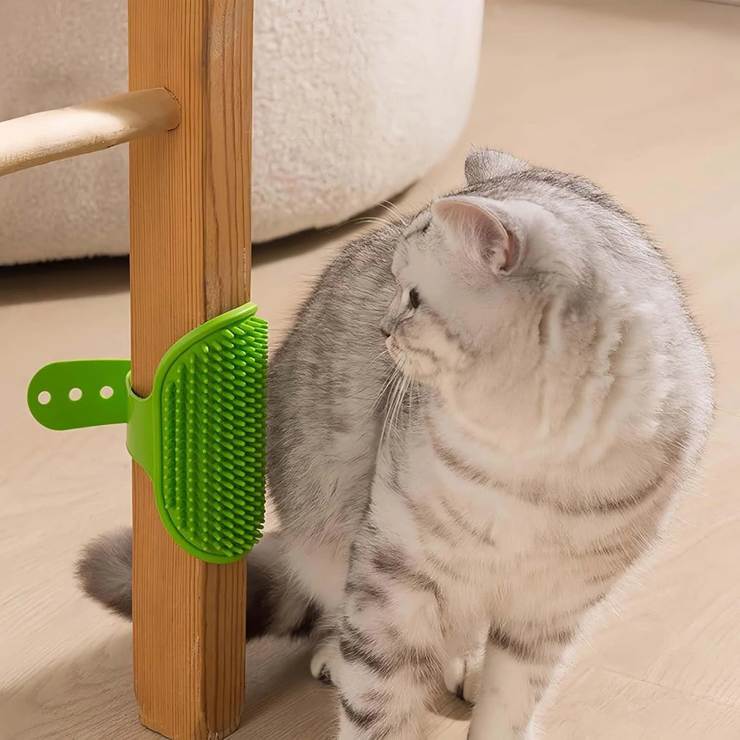 ابزار برس ماساژ و نظافت گوشه دیوار برای گربه، سگ، بچه گربه با موهای بلند و کوتاه، سبز، 1 عدد، برس ماساژ، برای حیوانات خانگی، برای گربه ها، برای سگ ها