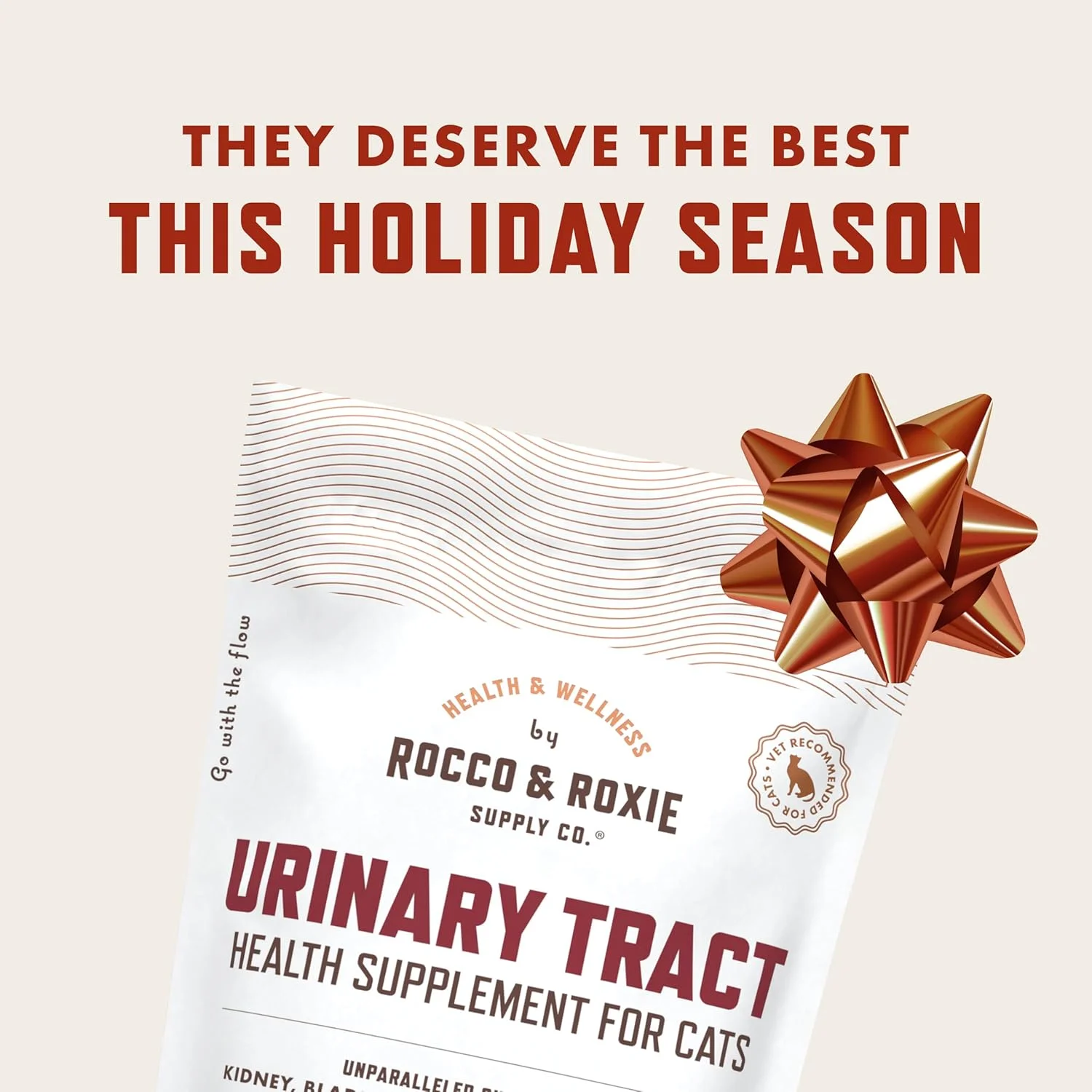 مکمل سلامت دستگاه ادراری گربه Rocco & Roxie، کرن‌بری و دی-مانوز برای پشتیبانی از کلیه، مثانه و دستگاه ادراری، طعم مرغ مورد علاقه گربه‌ها، ساخت آمریکا