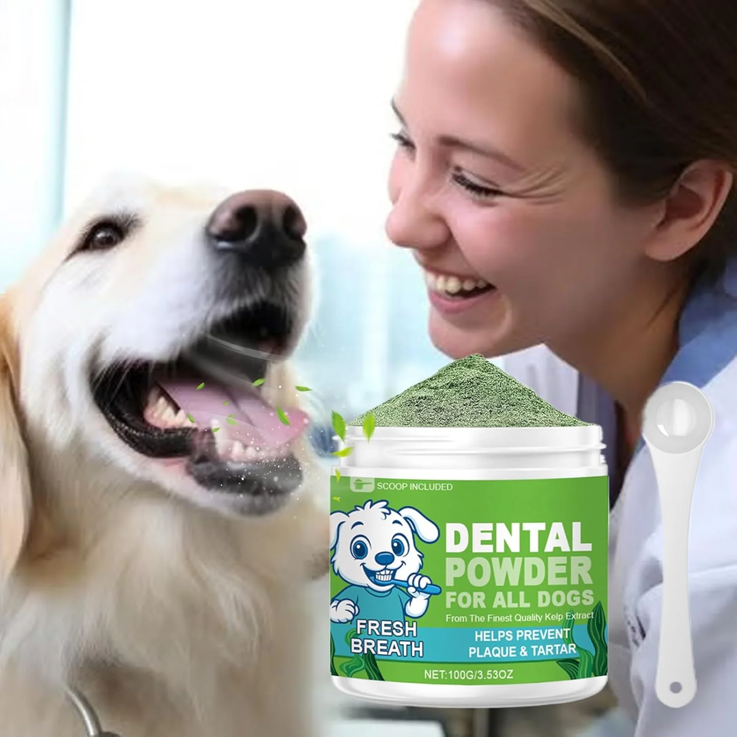 پودر دندان سگ، پودر خوشبو کننده مراقبت از دندان | خوشبو کننده نفس گربه با ماندگاری طولانی، لوازم حیوانات خانگی برای توله سگ و بچه گربه کوچک و بزرگ، مناسب برای همه نژادها، استفاده روزانه در محیط داخلی
