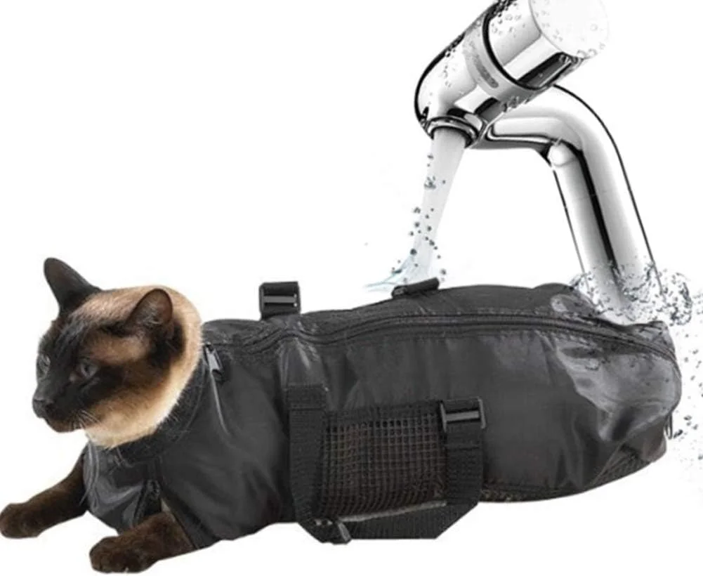 کیف اصلاح و پیرایش حیوانات خانگی، مناسب برای گربه ها، پیرایش ناخن، تمیز کردن، کیف پیرایش، حمل آسان و راحت برای حمام کردن، تزریق، معاینه و کوتاه کردن ناخن