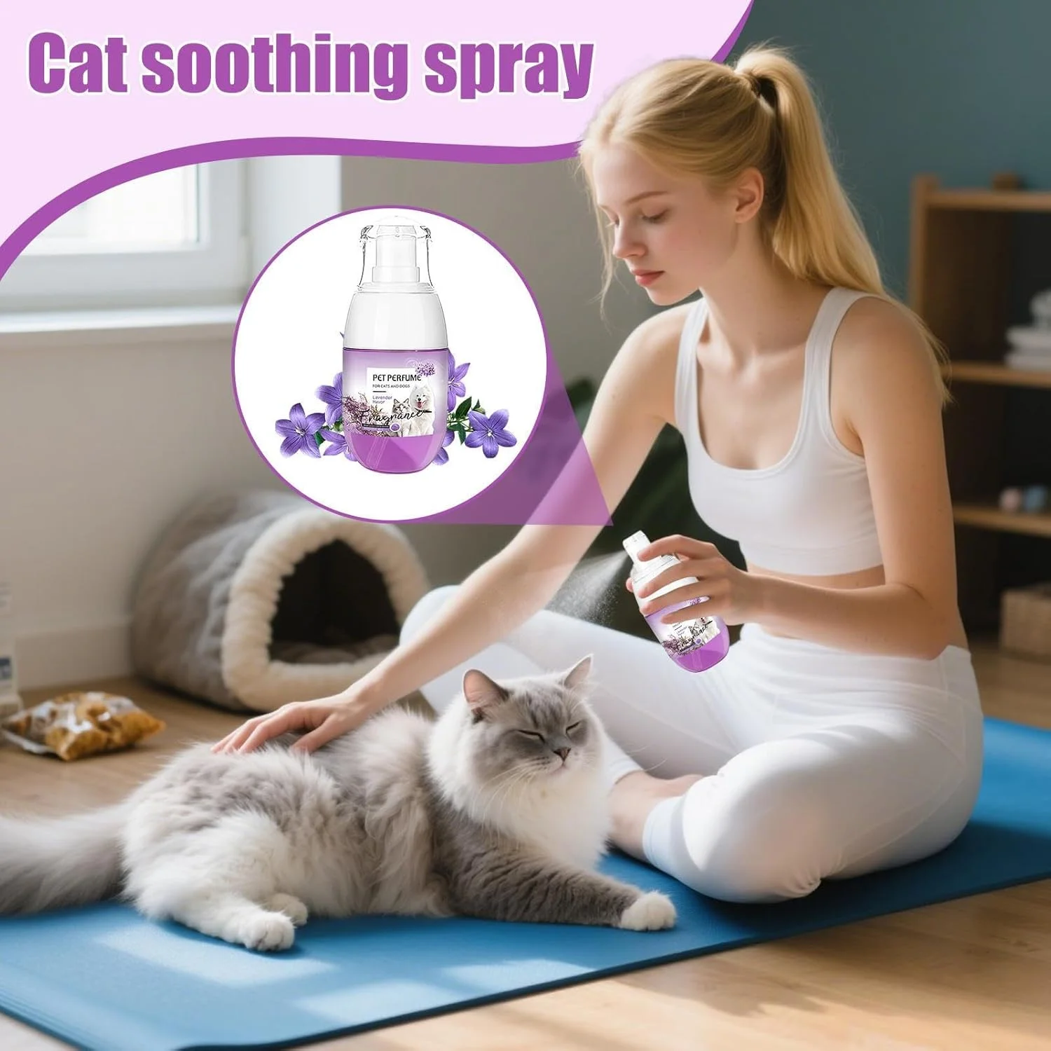 اسپری آرام‌بخش برای گربه‌های خانگی، اسپری آرام‌بخش فرمونی گربه، عامل آرام‌بخش ضد استرس گربه، لوازم حیوانات خانگی 30 میلی‌لیتر برای آرامش‌بخشی در خانه، مسافرت، محافظت از مبلمان و کف