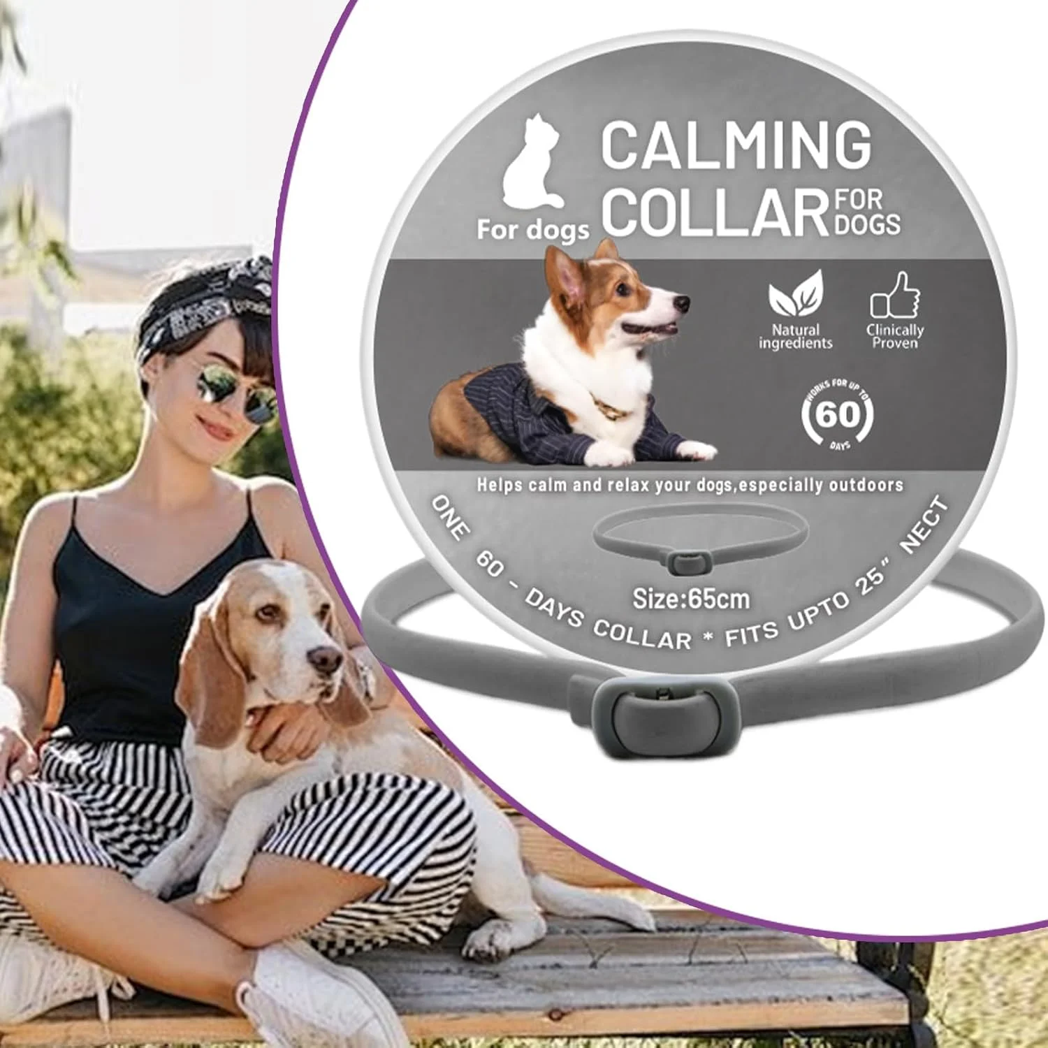 قلاده آرام‌بخش گربه | قلاده حمایتی رفتاری آغشته به فرمون | پخش کننده طبیعی لوازم حیوانات خانگی با ماندگاری طولانی برای آموزش روزانه سگ و توله سگ کوچک، متوسط و بزرگ