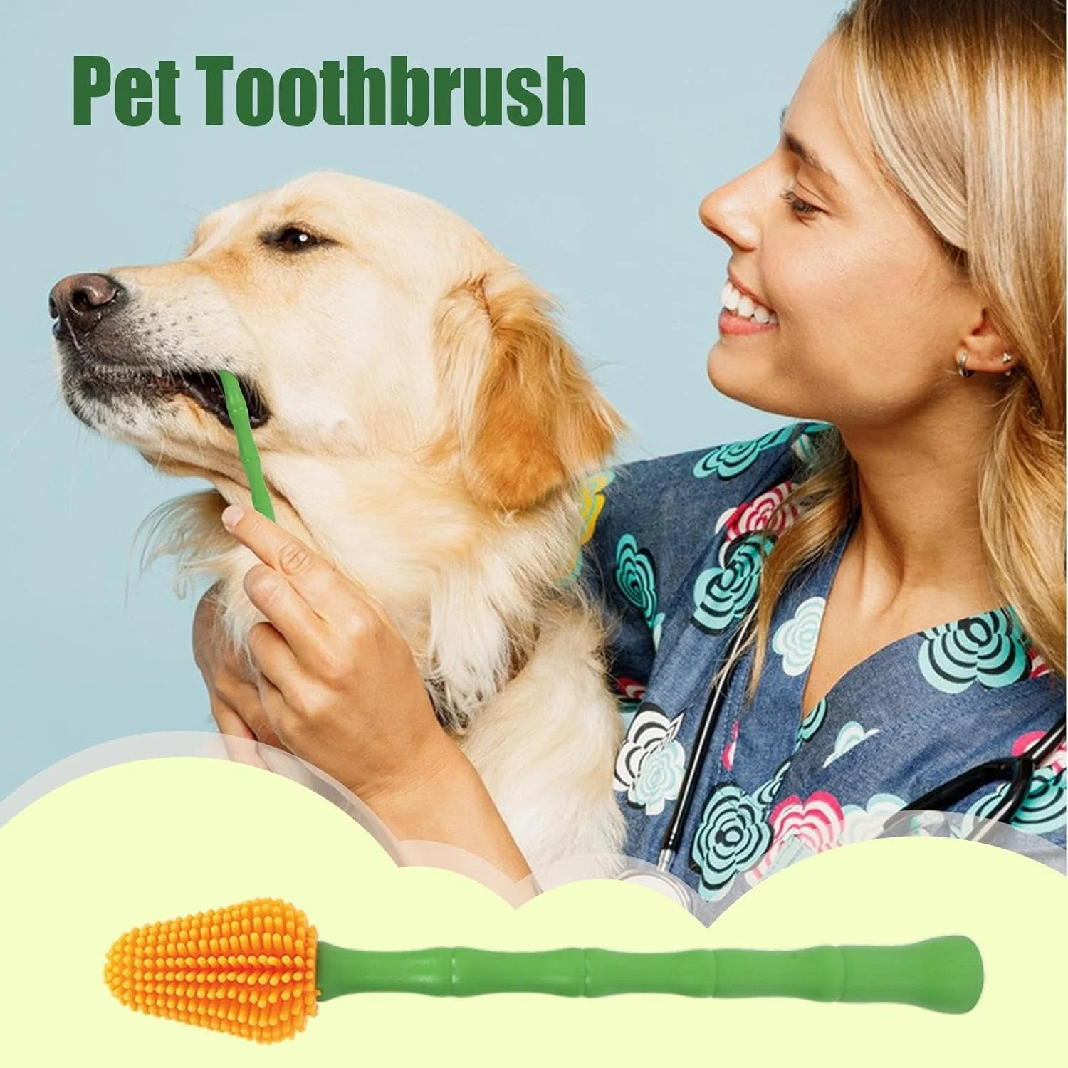 مسواک حیوانات خانگی - لوازم نظافت با دسته بلند، برس تمیز کننده دندان گربه کوچک، برای مسواک زدن، نظافت، بهداشت روزانه، منزل، مسافرت، روال بهداشتی توله سگ و بچه گربه