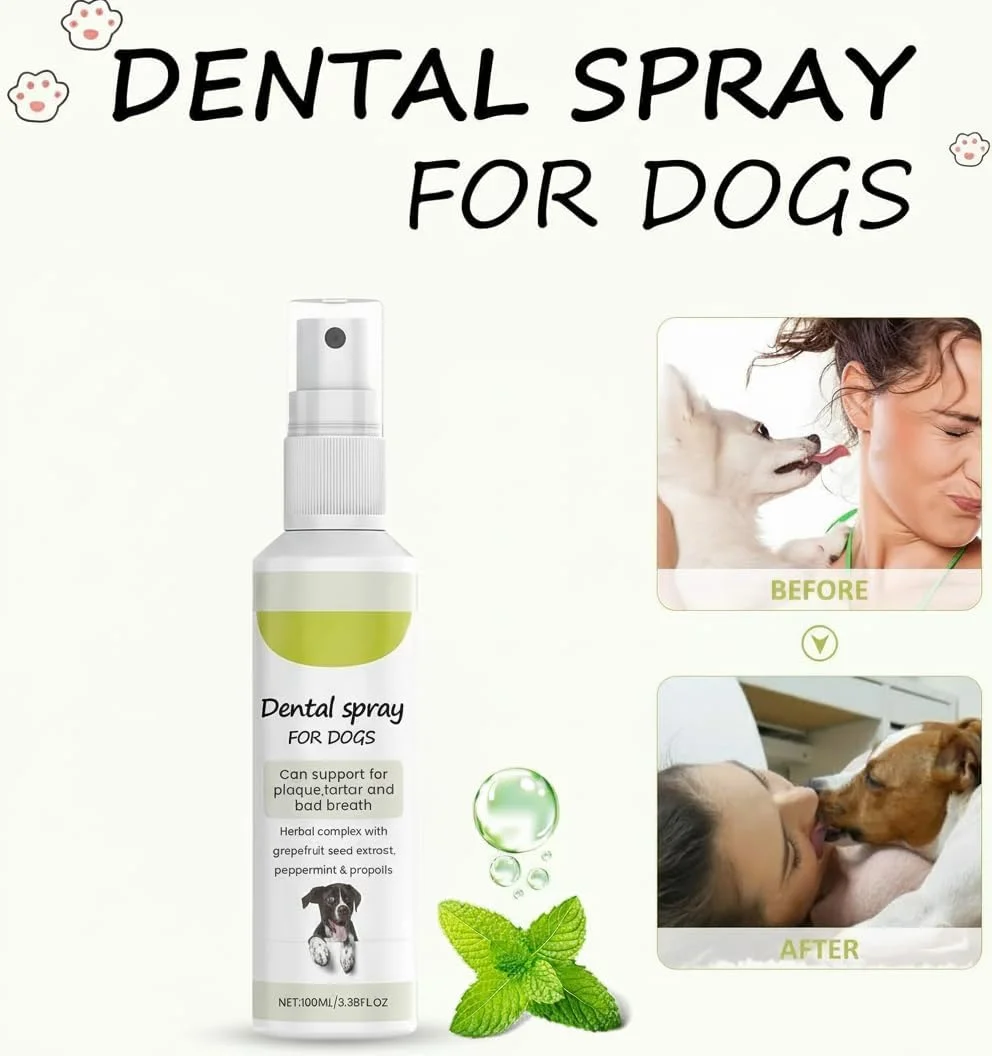 اسپری مراقبت از دهان نالاکال برای سگ ها و گربه ها، اسپری تمیز کننده دندان حیوانات خانگی، رفع بوی بد دهان سگ و گربه، از بین بردن بوی بد دهان، بهداشت دهان و دندان برای حیوانات خانگی (1 عدد)