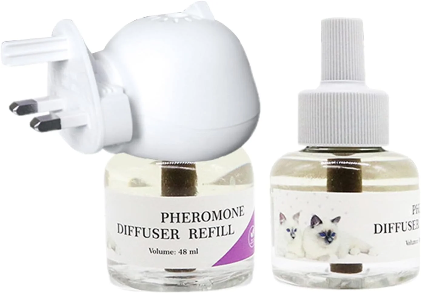 پخش کننده آرامش بخش گربه - پخش کننده فرمون گربه با ماندگاری طولانی | لوازم آسایش بی صدا برای رفع استرس، مناسب برای مسافرت، جلوگیری از اسپری کردن بچه گربه در محیط داخلی