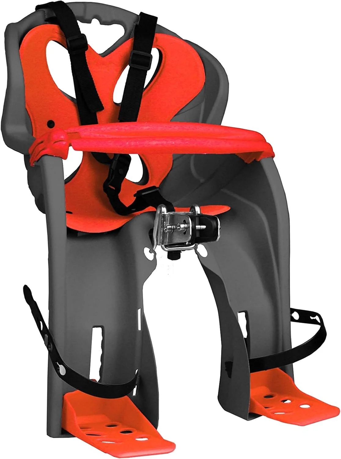 صندلی جلوی راحت کودک Nfun با میله محافظ و نصب روی فرمان، خاکستری/قرمز، منحصر به فرد