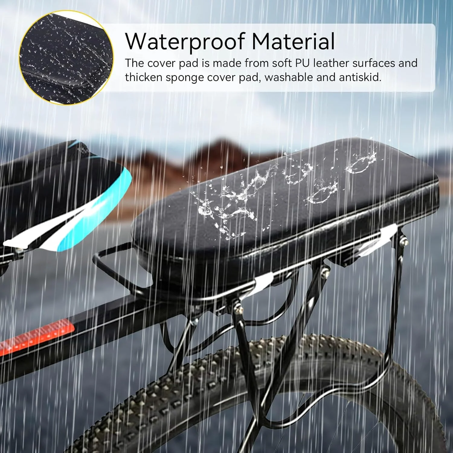 صندلی عقب دوچرخه، کوسن صندلی نرم و راحت جهانی برای قفسه عقب دوچرخه صندلی عقب دوچرخه، کوسن صندلی نرم و راحت جهانی برای قفسه عقب دوچرخه