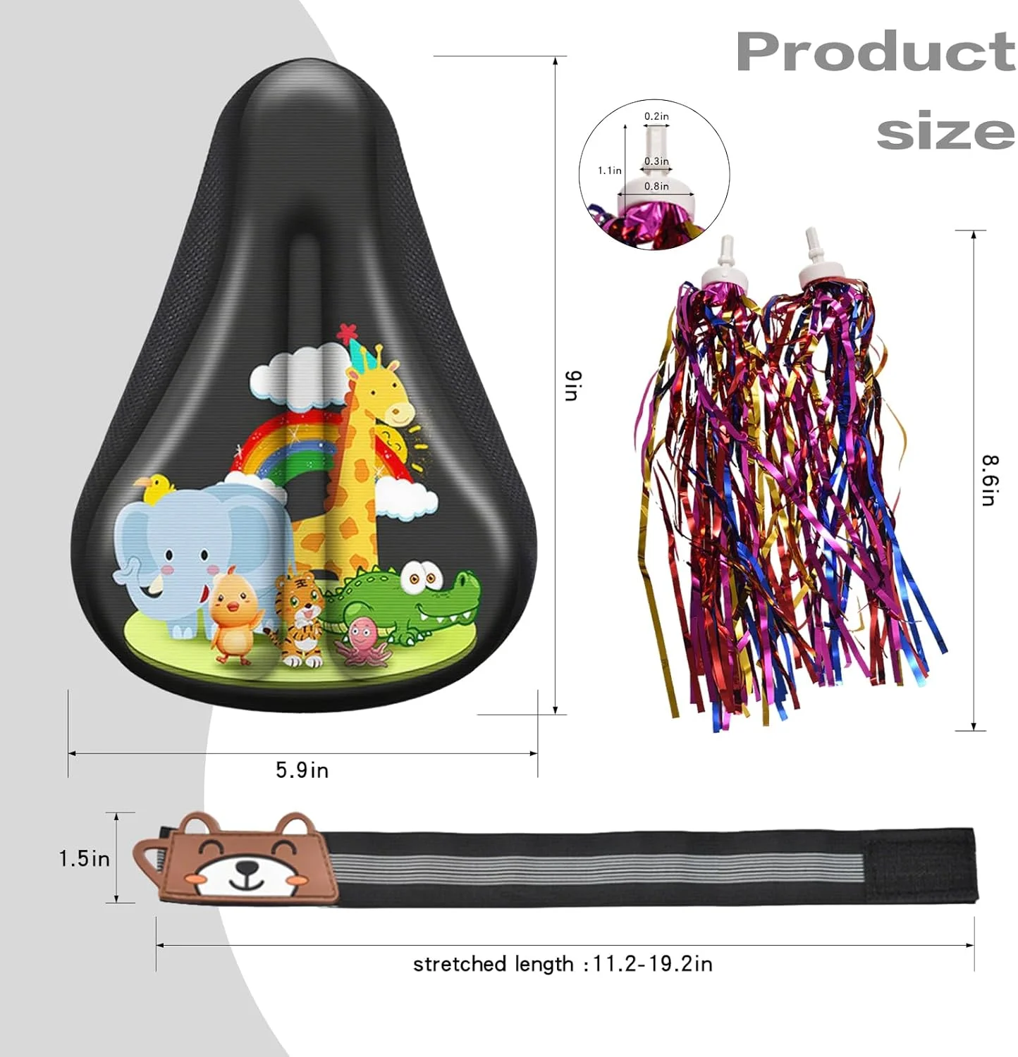 روکش زین دوچرخه کودک، بالشتک زین دوچرخه بچه گانه، فوق العاده نرم و راحت، مناسب برای دوچرخه های پسرانه/دخترانه