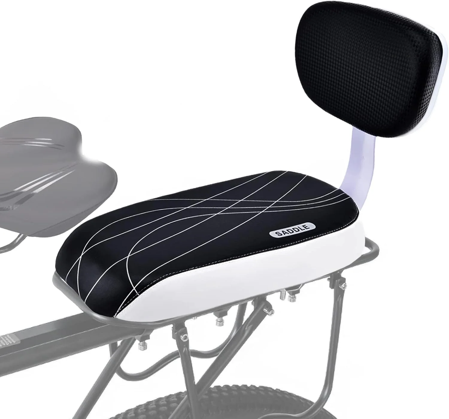 مجموعه لوازم جانبی صندلی عقب دوچرخه ایمنی، صندلی عقب با پشتی، دسته صندلی عقب دوچرخه، بالشتک صندلی دوچرخه، مجموعه جاپایی، بالشتک صندلی عقب برای کودکان یا بزرگسالان