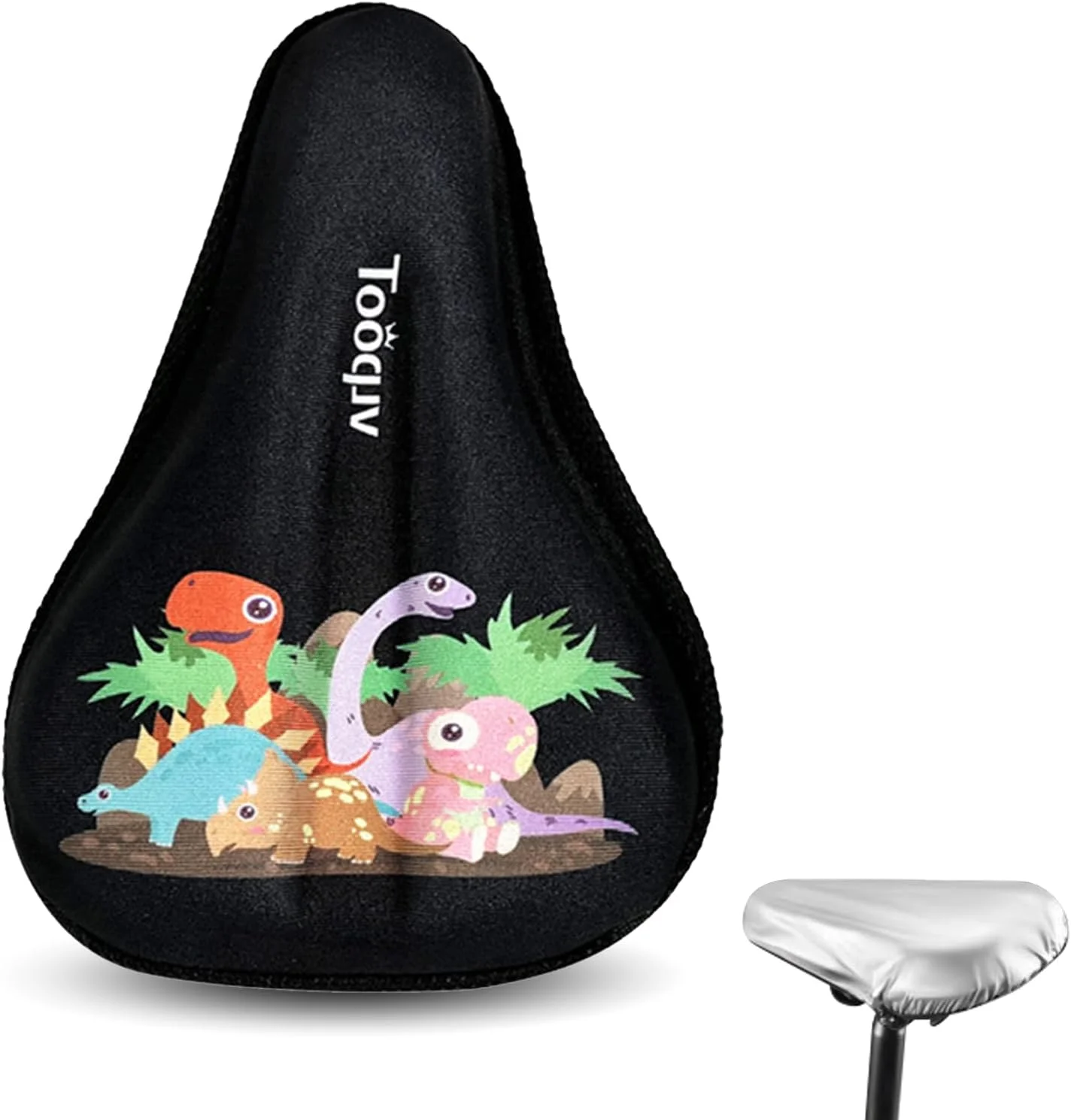 روکش زین دوچرخه کودکانه، با طرح کارتونی، ضد لغزش، ضربه گیر، نصب آسان. مناسب برای دوچرخه های پسرانه/دخترانه، مشکی