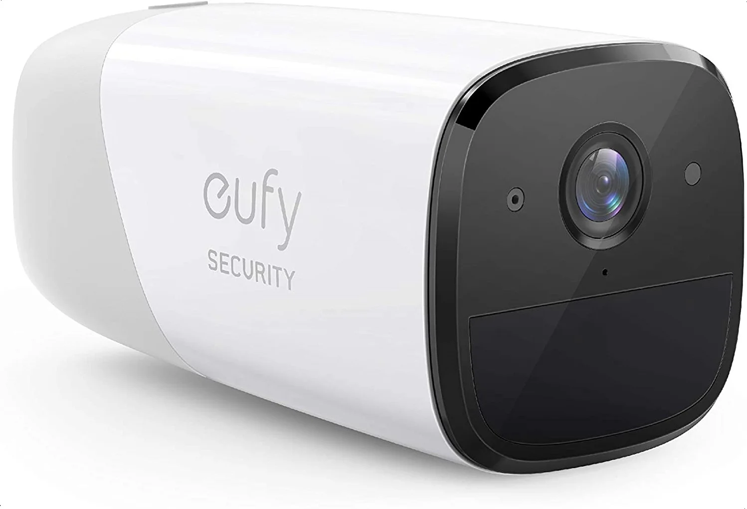 دوربین امنیتی بی‌سیم Eufy Cam 2 Pro 4MP، رزولوشن 2560 x 1440، قابلیت دید در شب، زاویه دید 140 درجه، صدای دو طرفه، عمر باتری 1 ساله، محافظت IP67، سفید | T81401D1