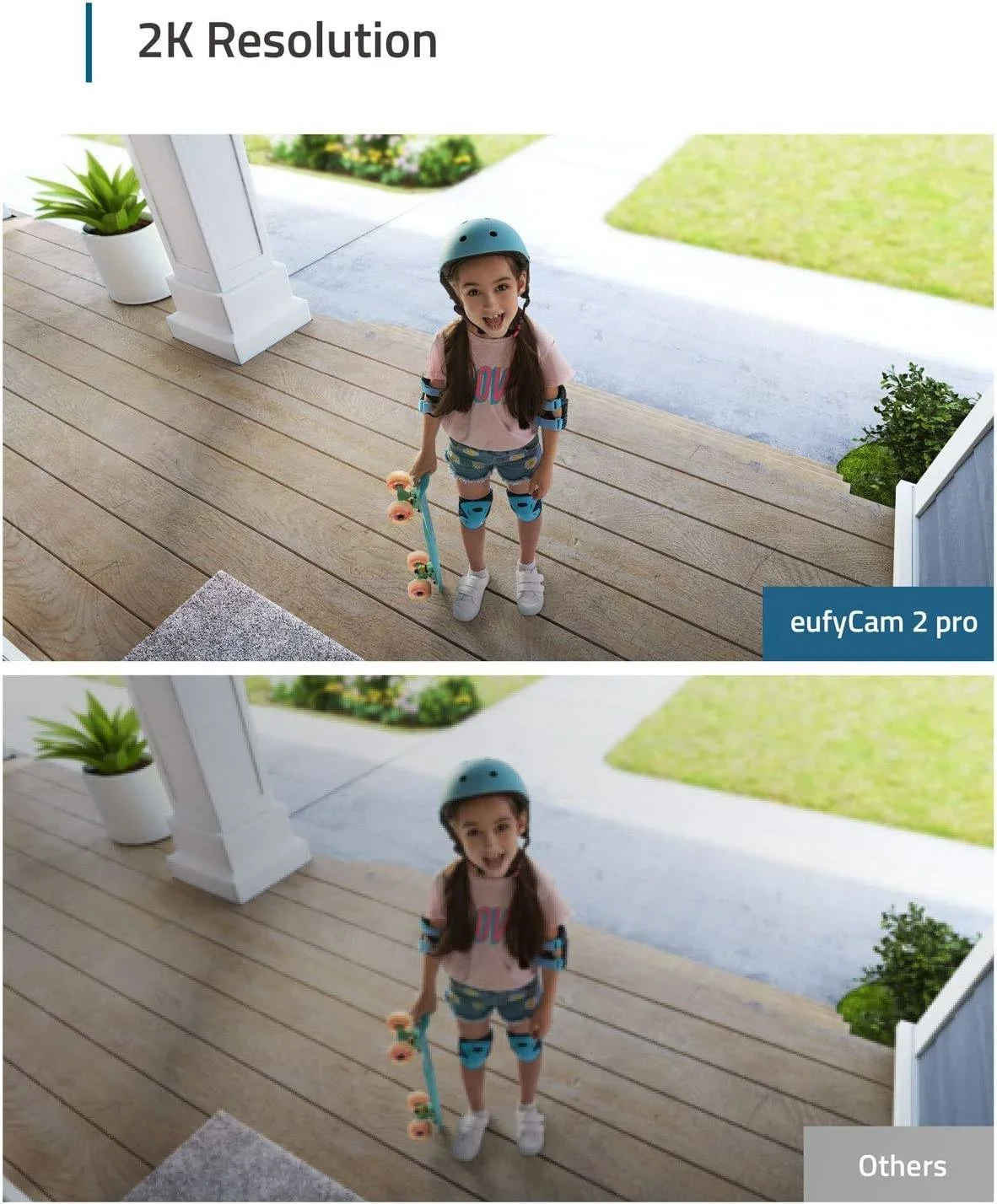 دوربین امنیتی بی‌سیم Eufy Cam 2 Pro 4MP، رزولوشن 2560 x 1440، قابلیت دید در شب، زاویه دید 140 درجه، صدای دو طرفه، عمر باتری 1 ساله، محافظت IP67، سفید | T81401D1