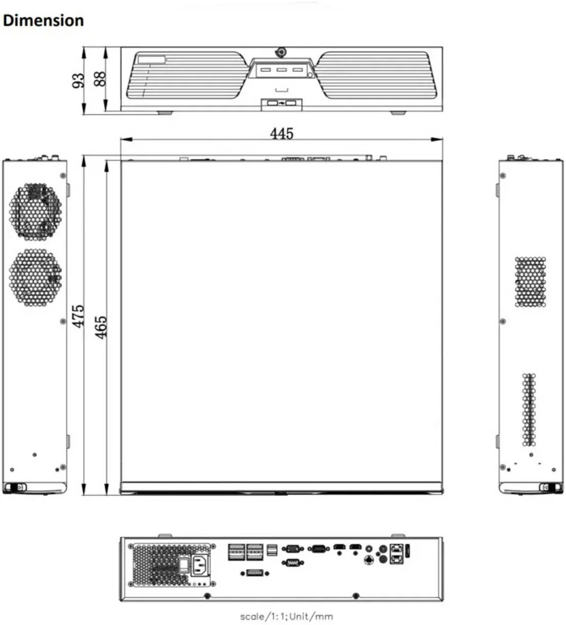 دستگاه ضبط ویدیویی تحت شبکه هایک ویژن سری M مدل DS-9664NI-M8 با 64 کانال و کیفیت 8K، پشتیبانی از 64 دوربین مداربسته تحت شبکه، بدون هارد دیسک، پهنای باند ورودی و خروجی تا 400 مگابیت بر ثانیه، پشتیبانی از صدا دو طرفه، 2 خروجی HDMI و 2 خروجی VGA، مشکی | DS-9664NI-M8