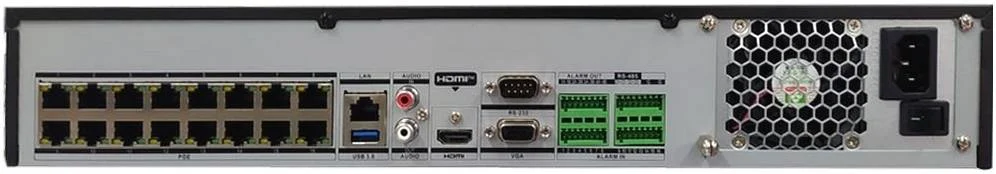 دستگاه NVR هایک ویژن 32 کانال 1.5U 16 پورت POE سری K مدل AcuSense 4K، تا 32 ورودی دوربین IP، دارای 16 پورت POE، پهنای باند تا 256 مگابیت بر ثانیه، تا 4 SATA، ظرفیت تا 10 ترابایت، مشکی | DS-7732NXI-K4/16P