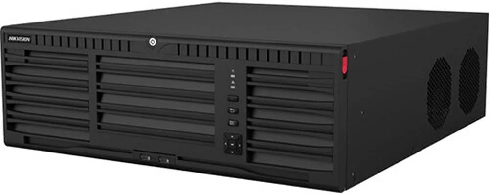 دستگاه NVR هایک ویژن 64 کانال 3U 4K، تا 64 ورودی دوربین IP، تا پهنای باند 400 مگابیت بر ثانیه، 16 رابط SATA و 1 رابط eSATA، تا ظرفیت 16 ترابایت، 1x RS-485 (دو طرفه کامل)، 1x RS-232، مشکی | DS-9664NI-M16