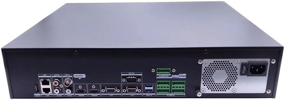 دستگاه NVR هایک ویژن 32 کانال 2U 8K، تا 32 ورودی دوربین IP، تا پهنای باند 320 مگابیت بر ثانیه، 8 رابط SATA و 1 رابط eSATA، تا 16 ترابایت ظرفیت هر دیسک، 1 RS-485 (Full-Duplex)، 1 RS-232، مشکی | DS-9632NI-M8