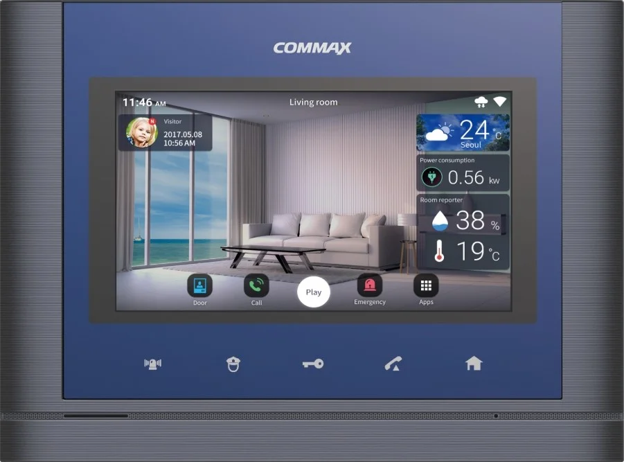 مانیتور فرعی 7 اینچی LED کامکس / چند لمسی، مانیتور IP، نوع نصب دیواری، PoE S/W | CIP-700MS