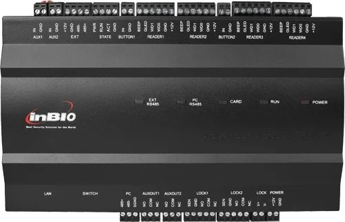 کنترلر ۴ درب ZKTECO InBio-460 Pro، مشکی، ۴ درب، ۲۶ بیتی ویگند، ۳۲ مگابایت رم | InBio-460