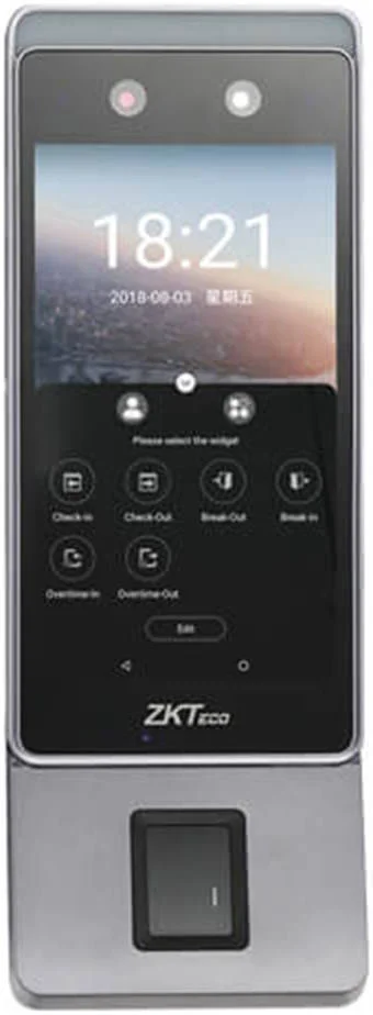 ترمینال حضور و غیاب بی‌سیم ZKTeco Horus E1-FP + ماژول DM10، تشخیص چهره، چهره + اثر انگشت + کارت، اسکن محدوده 3 متری، پشتیبانی از 4G / WiFi / Bluetooth / GPS / تشخیص ماسک | E1- FP+DM10