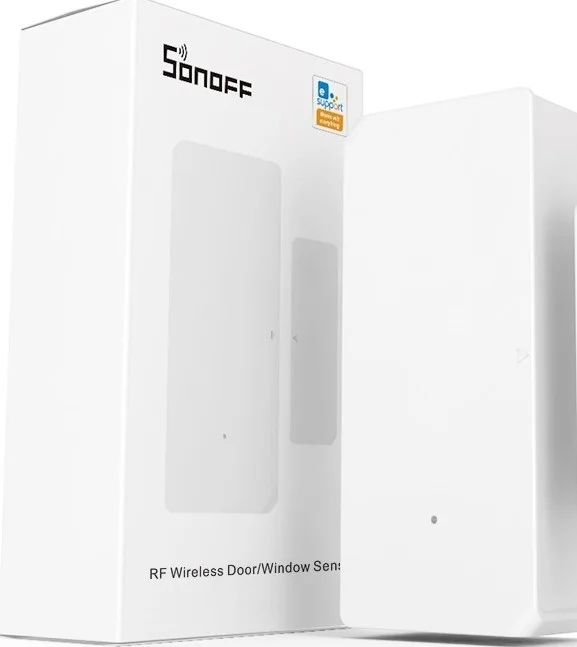 سنسور درب و پنجره بی سیم Sonoff DW2-RF، فرکانس رادیویی 433MHz، آلارم امنیتی خانه هوشمند، برنامه Andriod و iOS، از طریق بلوتوث و وای فای، سفید | DW2 RF