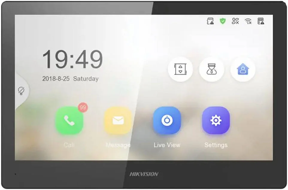 ایستگاه داخلی اینترکام تصویری هایک ویژن DS-KH8520-WTE1، صفحه نمایش لمسی رنگی 10 اینچی TFT، اتصال WiFi، PoE استاندارد، RJ-45 10/100 مگابیت بر ثانیه، کنترل موبایل از طریق برنامه Hik-Connect، مشکی | DS-KH8520-WTE1