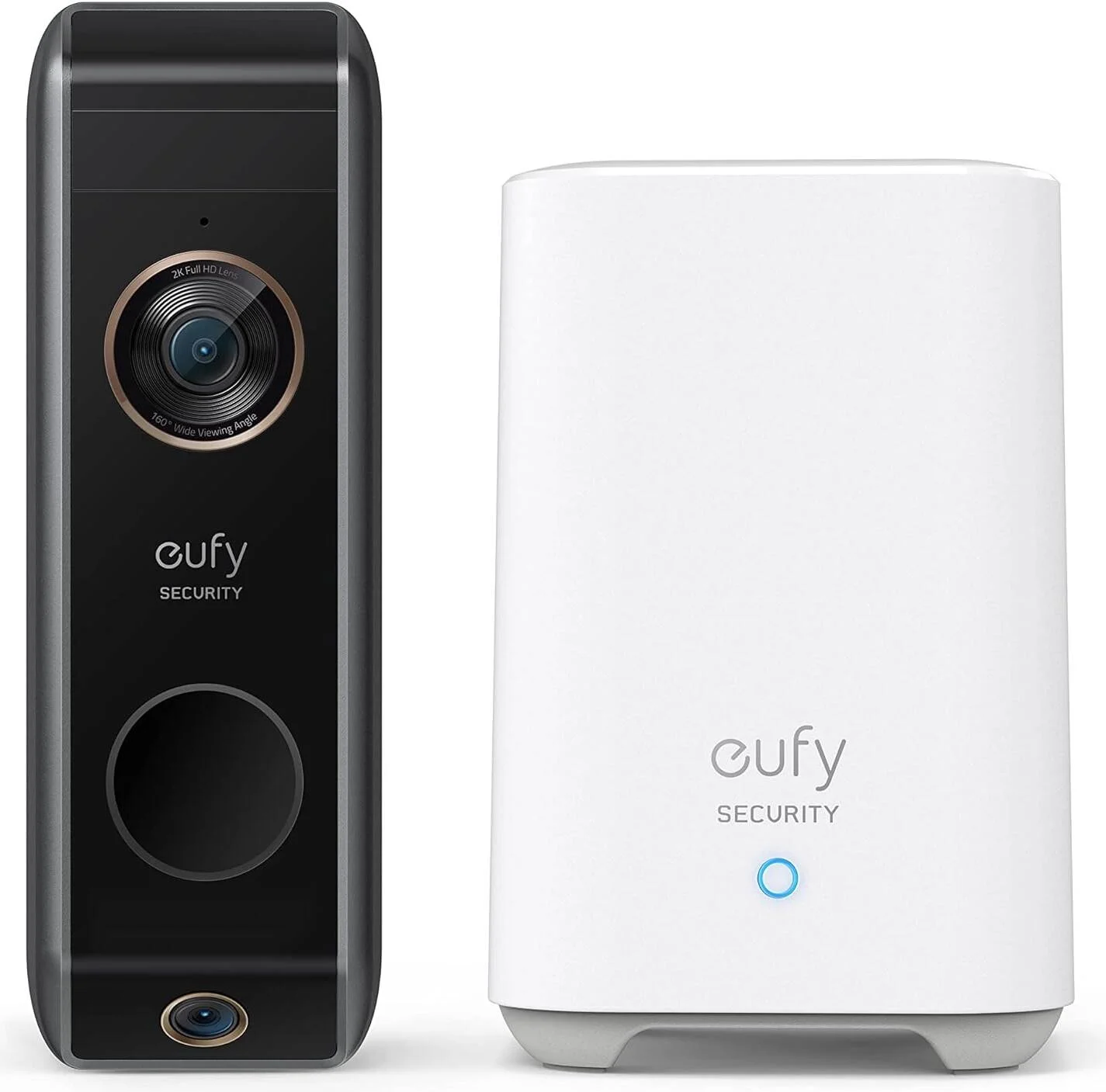 درب بازکن ویدیویی بی‌سیم Eufy (باتری خور) با امنیت 2K HD، هوش مصنوعی داخلی برای تشخیص انسان، صدای دو طرفه، نصب آسان، سفید | E8213G11