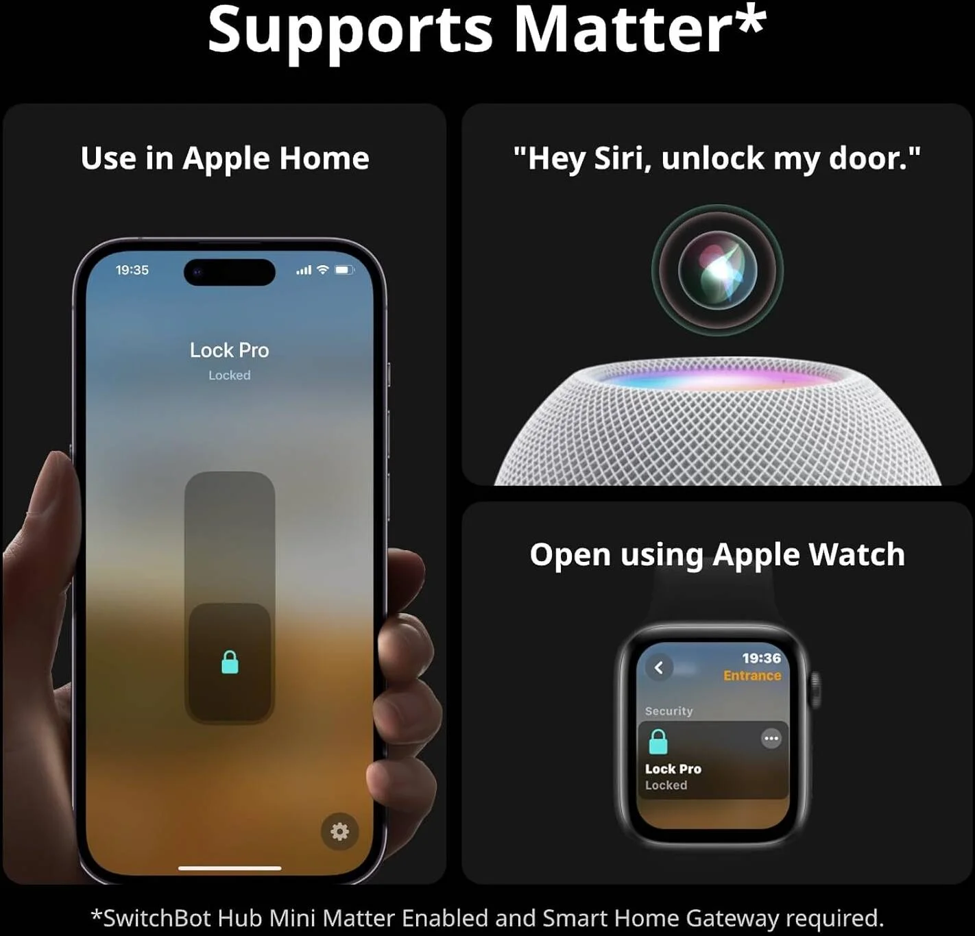 قفل هوشمند پرو SwitchBot W3500000، وای فای، قفل درب بدون کلید، قفل هوشمند درب ورودی، قفل الکترونیکی هوشمند، مناسب برای قفل های موجود شما در عرض چند دقیقه، مشکی | W3500000