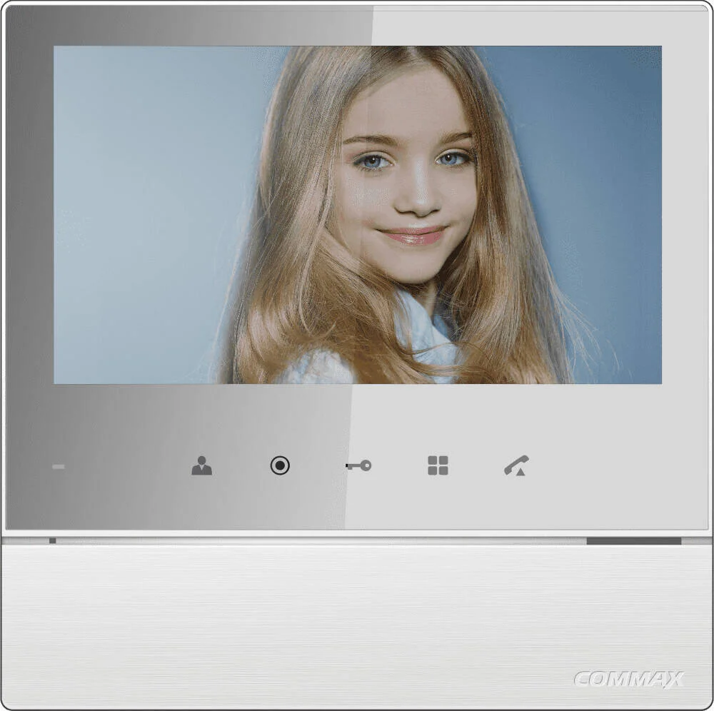 آیفون تصویری Commax CDV-70H2، صفحه نمایش 7 اینچی TFT LED، روش ارتباطی بدون هندزفری، قابل تبدیل PAL/NTSC، قابلیت اتصال 2 پنل درب، مکالمه تصویری و باز کردن قفل درب، سفید | CDV-70H2