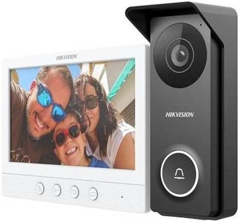 سیستم اینترکام 4 سیمه HD هایک ویژن، صفحه نمایش 7 اینچی LCD TFT، میکروفون و بلندگوی داخلی همه جهته، پشتیبانی از 1280 x 720 @ 60fps، مشکی / سفید | DS-KIS213