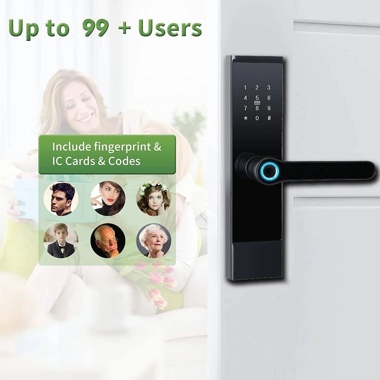 قفل هوشمند نورثرند TT Lock WiFi اثر انگشت، قفل درب ورودی بدون کلید، کار با الکسا، قفل 10 در 1 با کنترل از راه دور برنامه، جاسوئیچی، کد | P10-TT-WIFI-BLACK قفل هوشمند نورثرند TT Lock WiFi اثر انگشت، قفل درب ورودی بدون کلید، کار با الکسا، قفل 10 در 1 با کنترل از راه دور برنامه، جاسوئیچی، کد | P10-TT-WIFI-BLACK