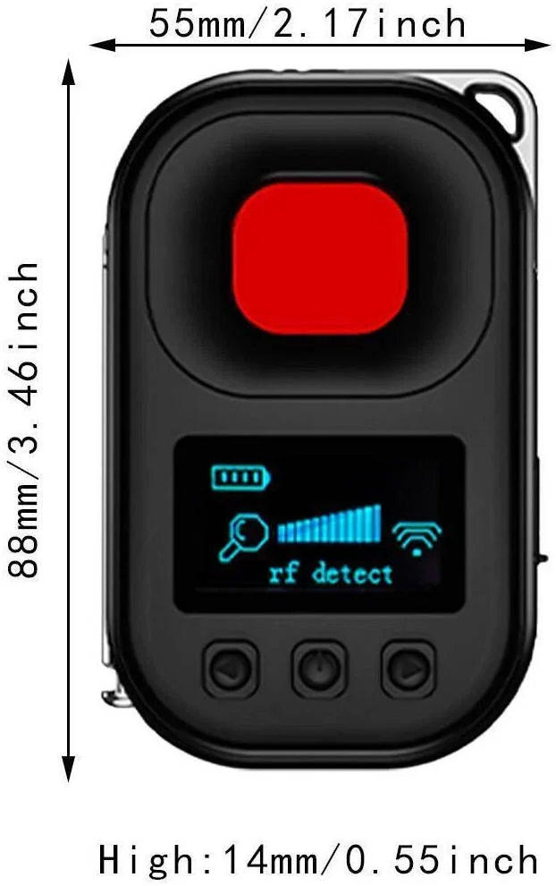 ردیاب دوربین ضد استراق سمع چند منظوره، ردیابی GPS و استراق سمع و زنگ هشدار لرزش، مادون قرمز، موج الکترومغناطیسی، تشخیص مغناطیسی، کنترل از راه دور، حساسیت قابل تنظیم، مشکی