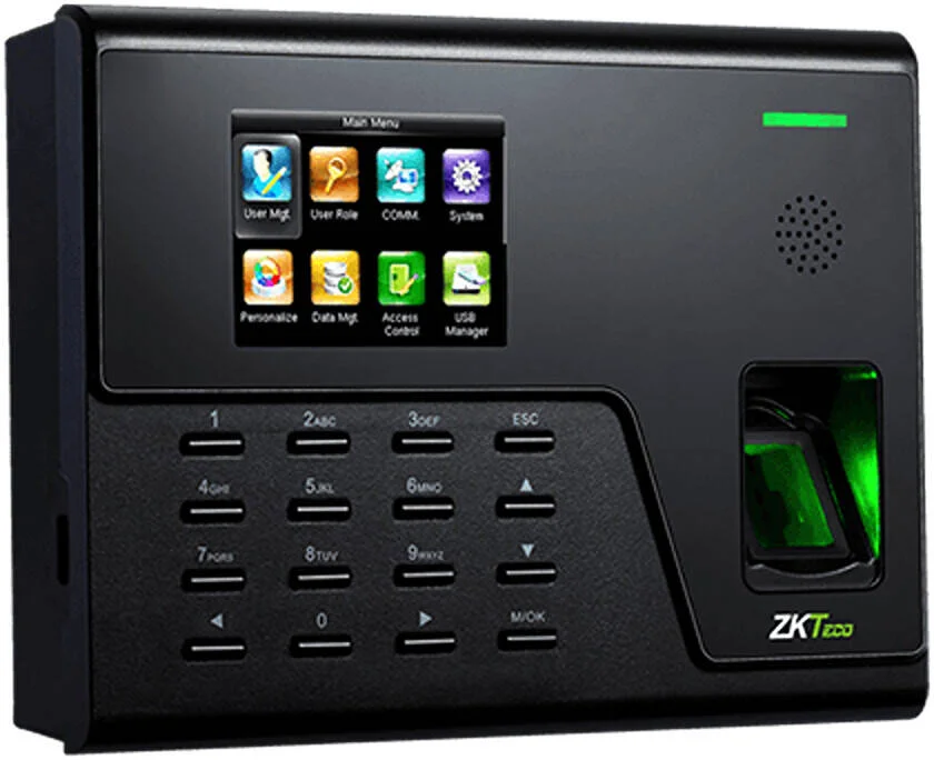 دستگاه حضور و غیاب اثر انگشتی ZKTeco UA760، ظرفیت 3000 کاربر، صفحه نمایش رنگی 2.8 اینچی، TCP/IP، WiFi، ارتباط USB، قفل برقی شخص ثالث، رابط های کنترل دسترسی دکمه خروج، مشکی | ZK-UA760