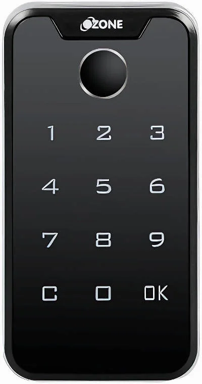 قفل اثر انگشتی و رمز عبوری Ozone OZFL-203-PF، صفحه کلید دیجیتال، نشانگر باتری کم، فناوری ضد سرقت، حالت شخصی و عمومی، رمز عبور دوگانه، مشکی | OZFL-203-PF