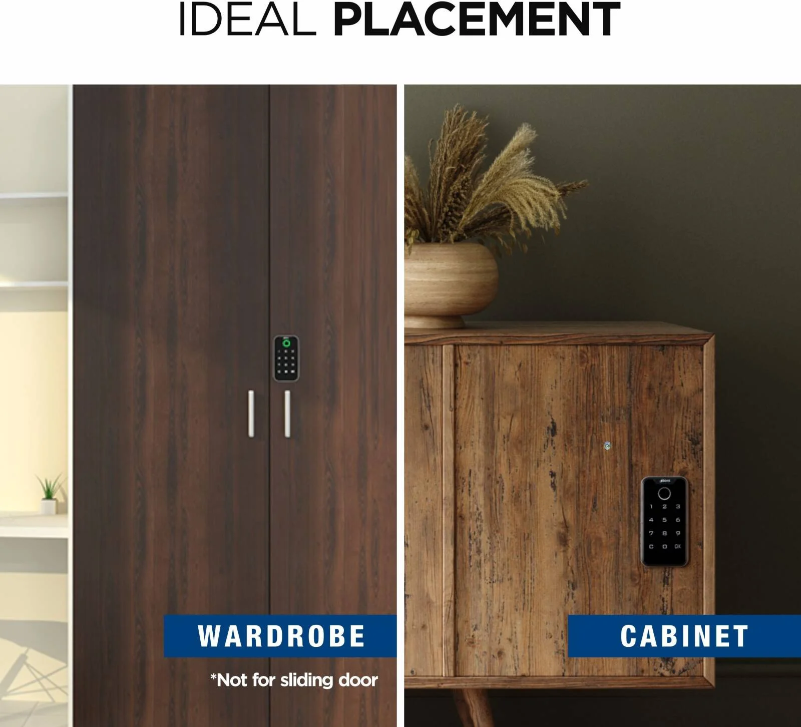 قفل اثر انگشتی و رمز عبوری Ozone OZFL-203-PF، صفحه کلید دیجیتال، نشانگر باتری کم، فناوری ضد سرقت، حالت شخصی و عمومی، رمز عبور دوگانه، مشکی | OZFL-203-PF