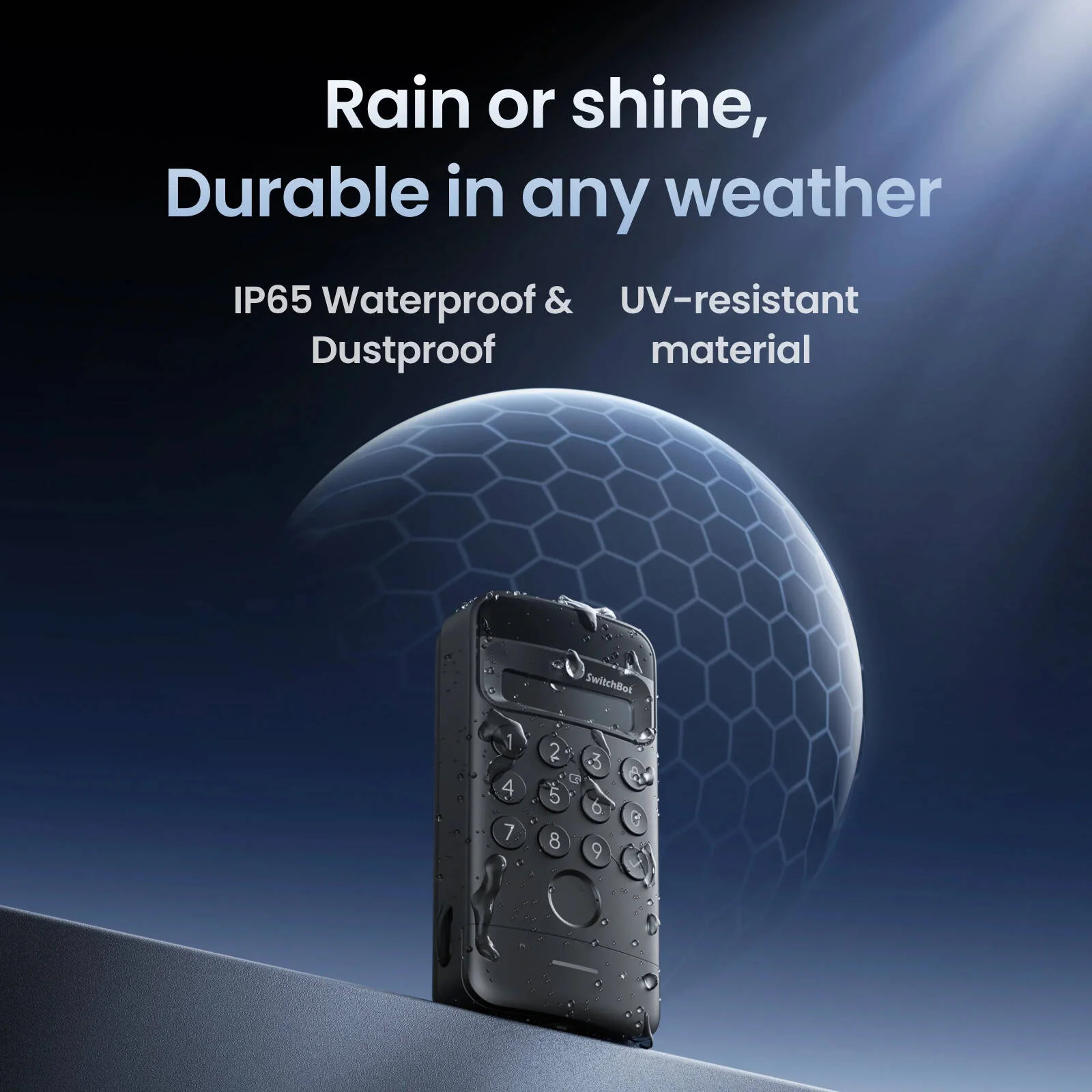 صفحه کلید هوشمند SwitchBot با قابلیت شناسایی اثر انگشت، NFC، رمز عبور و کنترل از طریق اپلیکیشن، تشخیص چهره سه بعدی، 9 روش برای باز کردن قفل، ضد آب و مناسب فضای باز، مشکی | W7300500