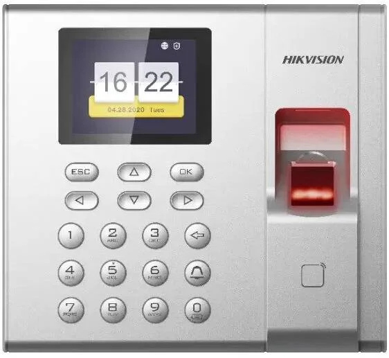 دستگاه حضور و غیاب اثر انگشتی سری Value هایک ویژن مدل K1T8003، صفحه نمایش 2.4 اینچی LCD-TFT، ظرفیت 1000 کارت و 1000 اثر انگشت، 1 بلندگو، 1 زنگ | DS-K1T8003MF