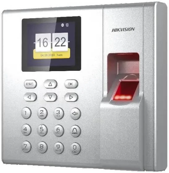 دستگاه حضور و غیاب اثر انگشتی سری Value هایک ویژن مدل K1T8003، صفحه نمایش 2.4 اینچی LCD-TFT، ظرفیت 1000 کارت و 1000 اثر انگشت، 1 بلندگو، 1 زنگ | DS-K1T8003MF